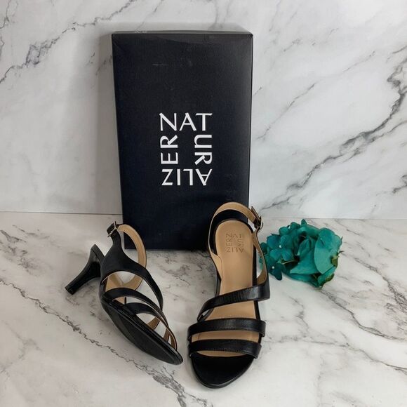 Naturalizer Taimi Black Slingback Sandal Leather 7W - Picture 1 of 5